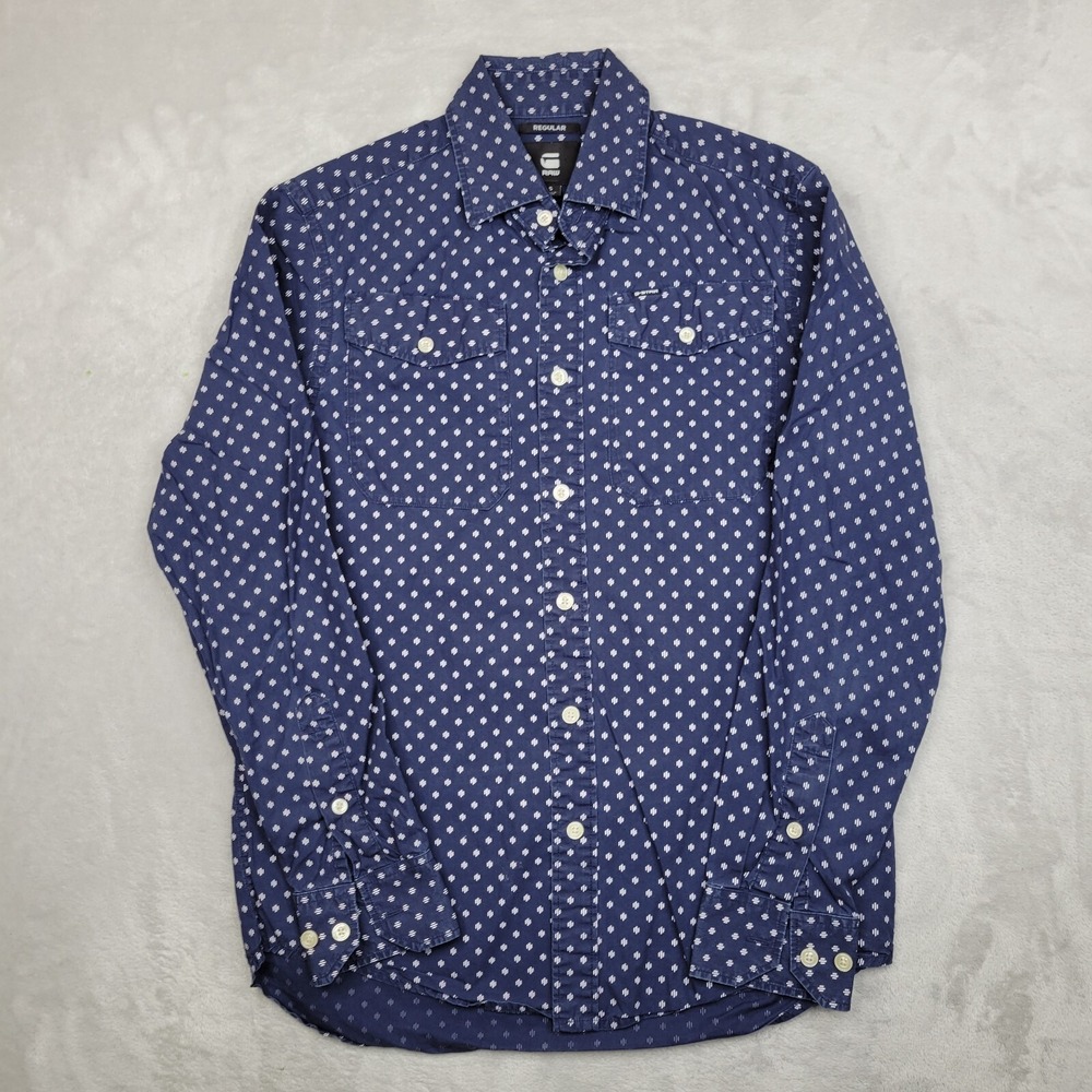 G Star Shirt Men Small Long Sleeve Button Up Raw Bristum Utility LS Dual Pocket